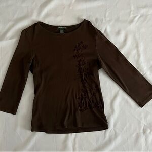 Eddie Bauer Brown Cotton Top